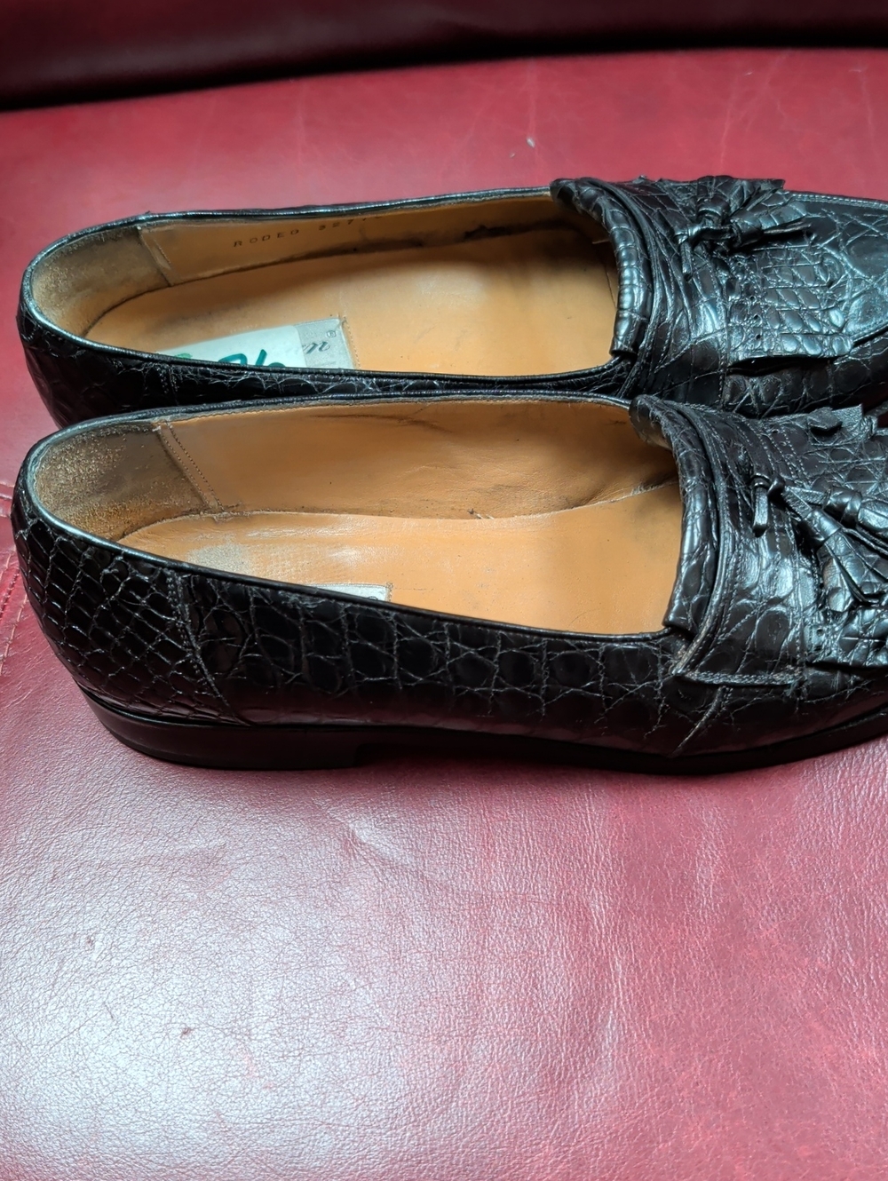 MEZLAN "RODEO" Genuine Crocodile Alligator Loafers Shoes  Men's 9.5 - Picture 11 of 12